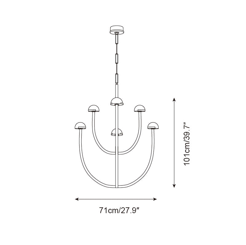 Pedra Lustre Arc Minimaliste Géométrique - Neutralighting