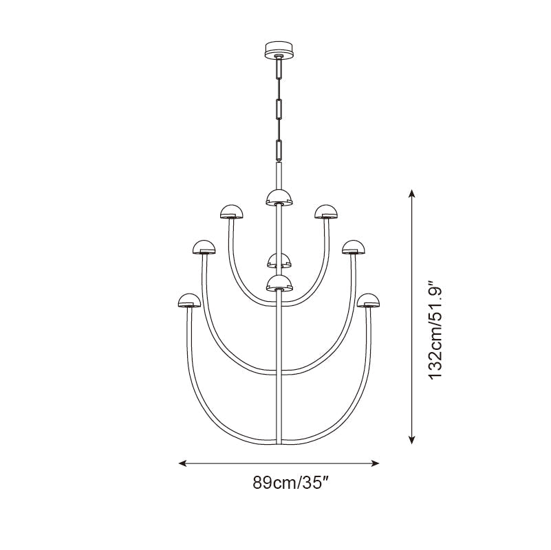 Pedra Lustre Arc Minimaliste Géométrique - Neutralighting