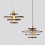 Pendel Lampe Pendante Bois Stratifié Laiton Moderne - Neutralighting