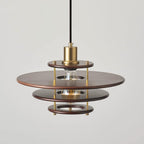 Pendel Lampe Pendante Bois Stratifié Laiton Moderne - Neutralighting