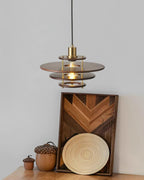 Pendel Lampe Pendante Bois Stratifié Laiton Moderne - Neutralighting