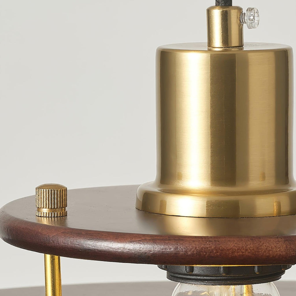 Pendel Lampe Pendante Bois Stratifié Laiton Moderne - Neutralighting