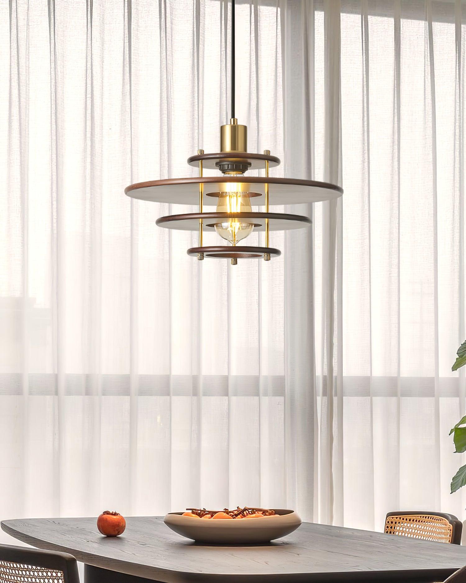 Pendel Lampe Pendante Bois Stratifié Laiton Moderne - Neutralighting