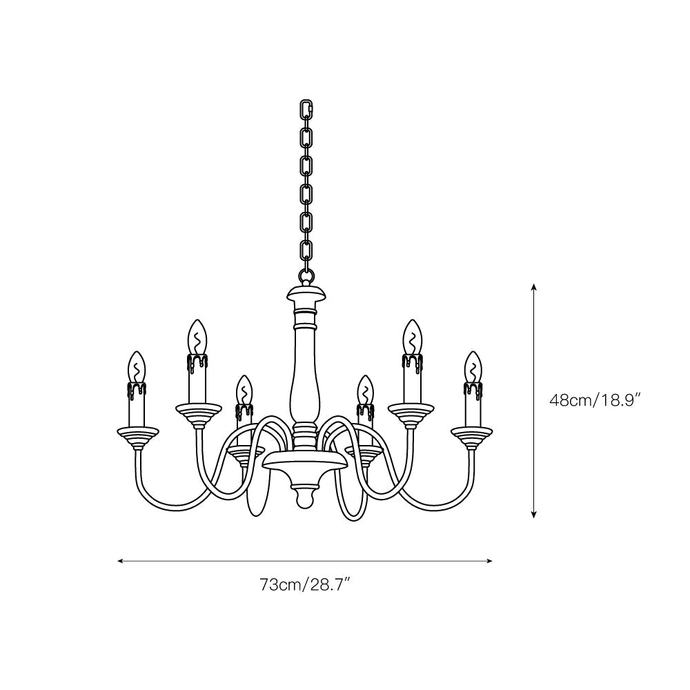 Syshaeth Vintage Industrial Hand-carved Wood Chandelier - Neutralighting