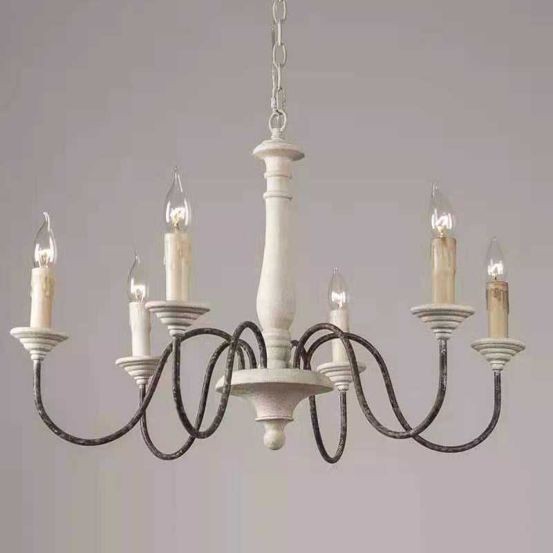 Syshaeth Vintage Industrial Hand-carved Wood Chandelier - Neutralighting