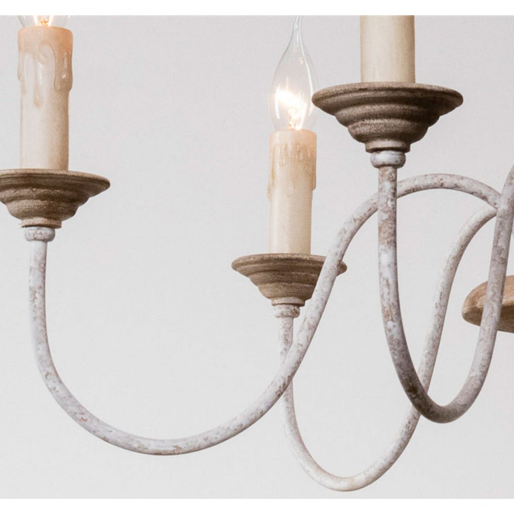Syshaeth Vintage Industrial Hand-carved Wood Chandelier - Neutralighting
