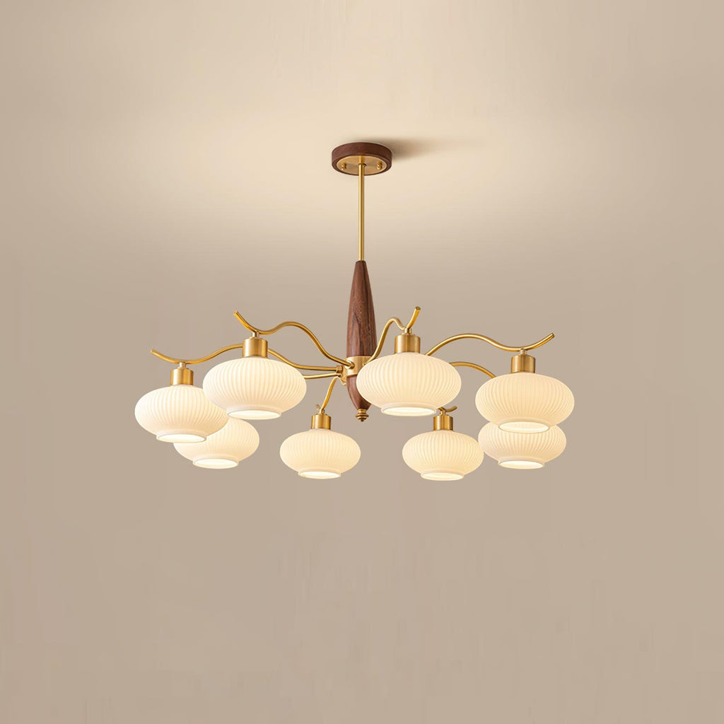 Cavien Lustre en Laiton et Noyer - Neutralighting
