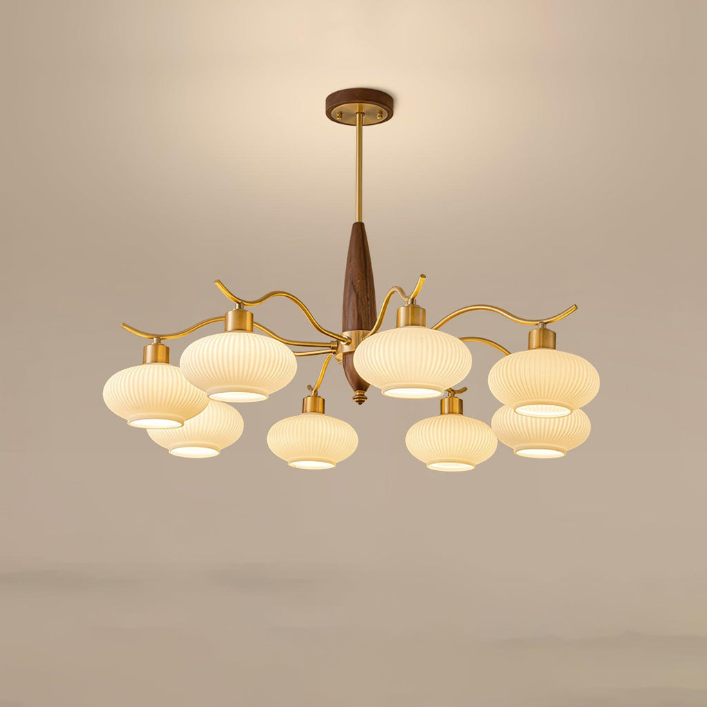 Cavien Lustre en Laiton et Noyer - Neutralighting