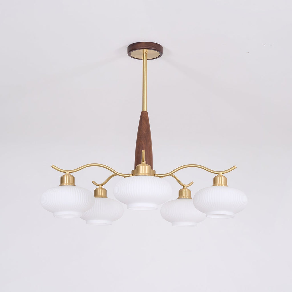 Cavien Lustre en Laiton et Noyer - Neutralighting