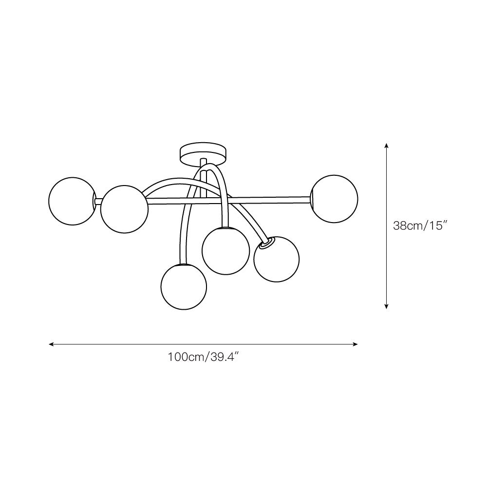 Sythael Plafonnier Laiton Verre Minimaliste Moderne - Neutralighting