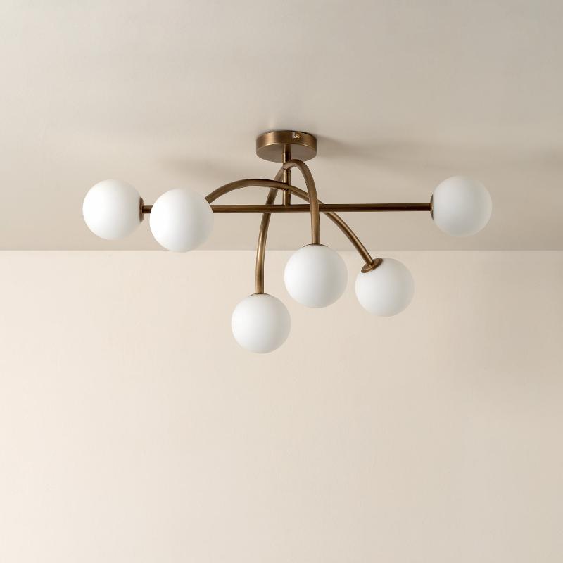 Sythael Plafonnier Laiton Verre Minimaliste Moderne - Neutralighting