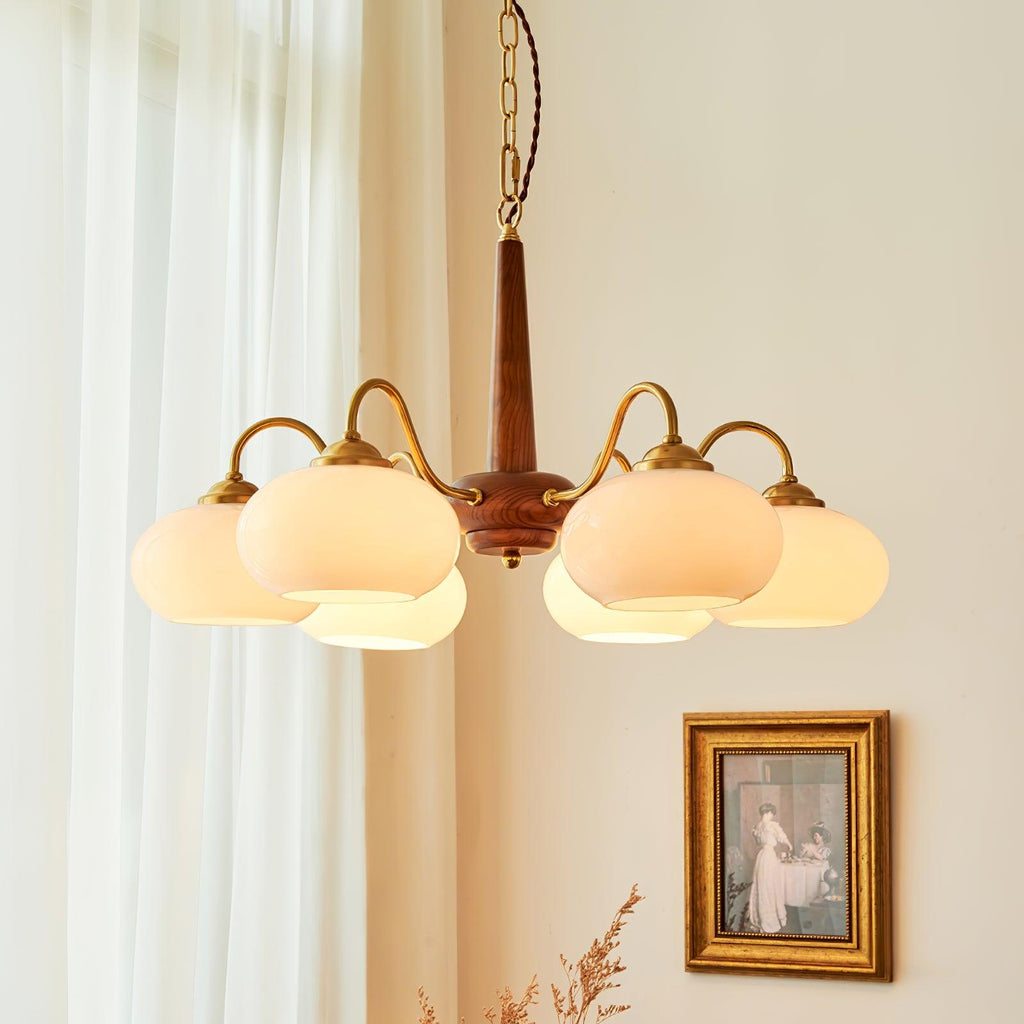 Lustra Suspension Persimmon Laiton et Verre Élégante - Neutralighting