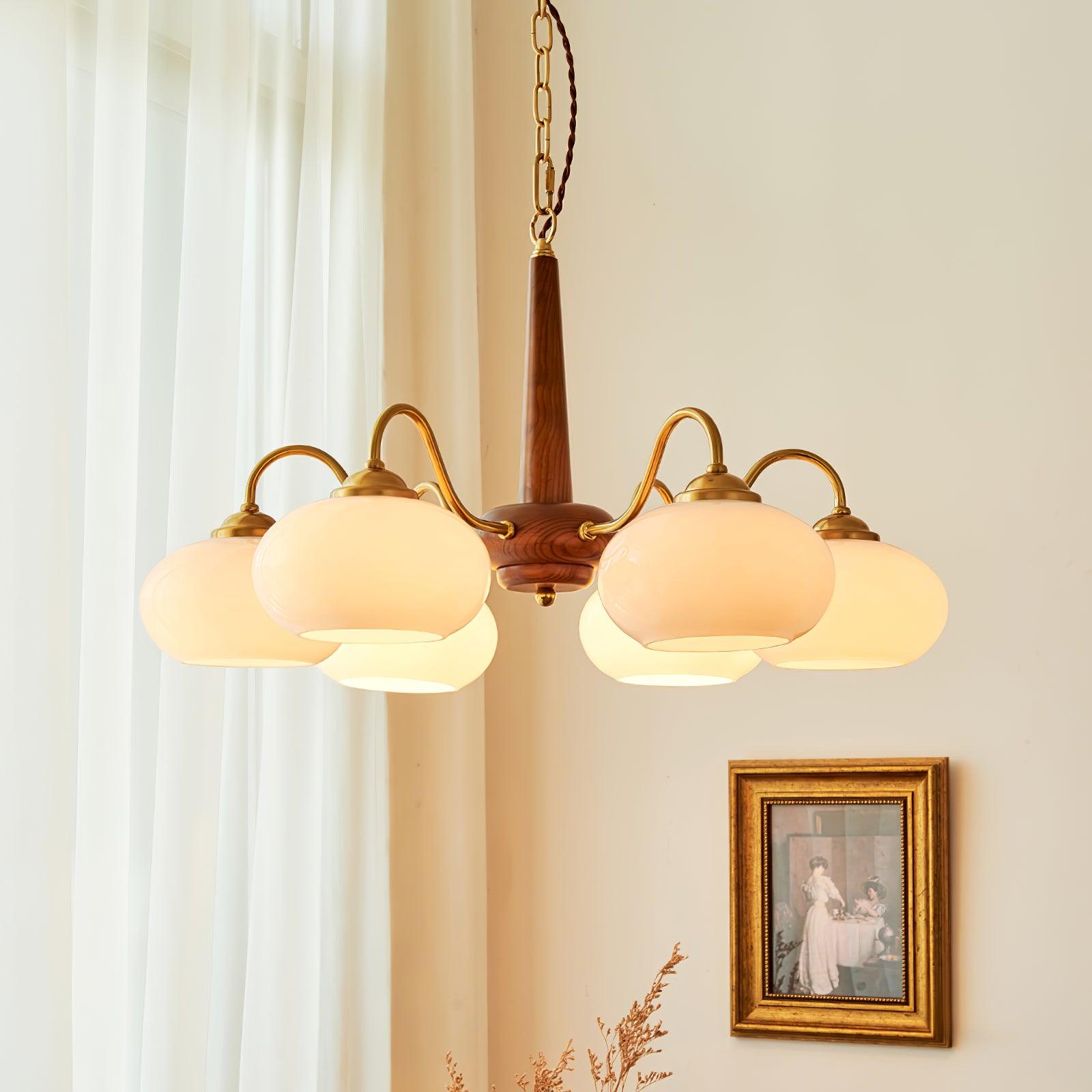 Lustra Suspension Persimmon Laiton et Verre Élégante - Neutralighting