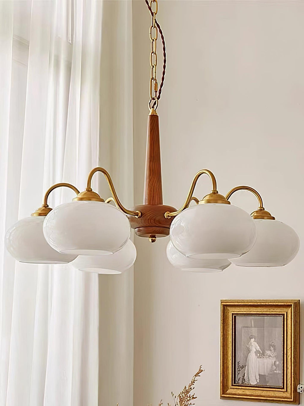 Lustra Suspension Persimmon Laiton et Verre Élégante - Neutralighting