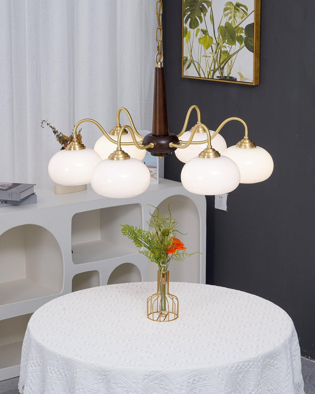 Lustra Suspension Persimmon Laiton et Verre Élégante - Neutralighting