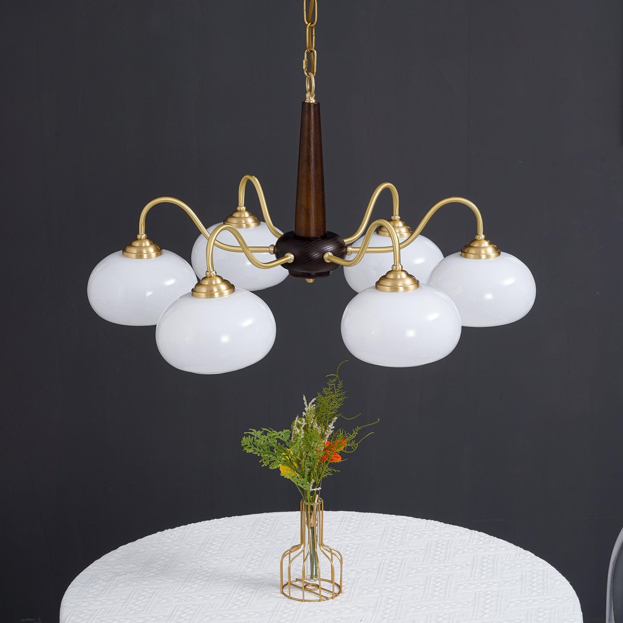 Lustra Suspension Persimmon Laiton et Verre Élégante - Neutralighting