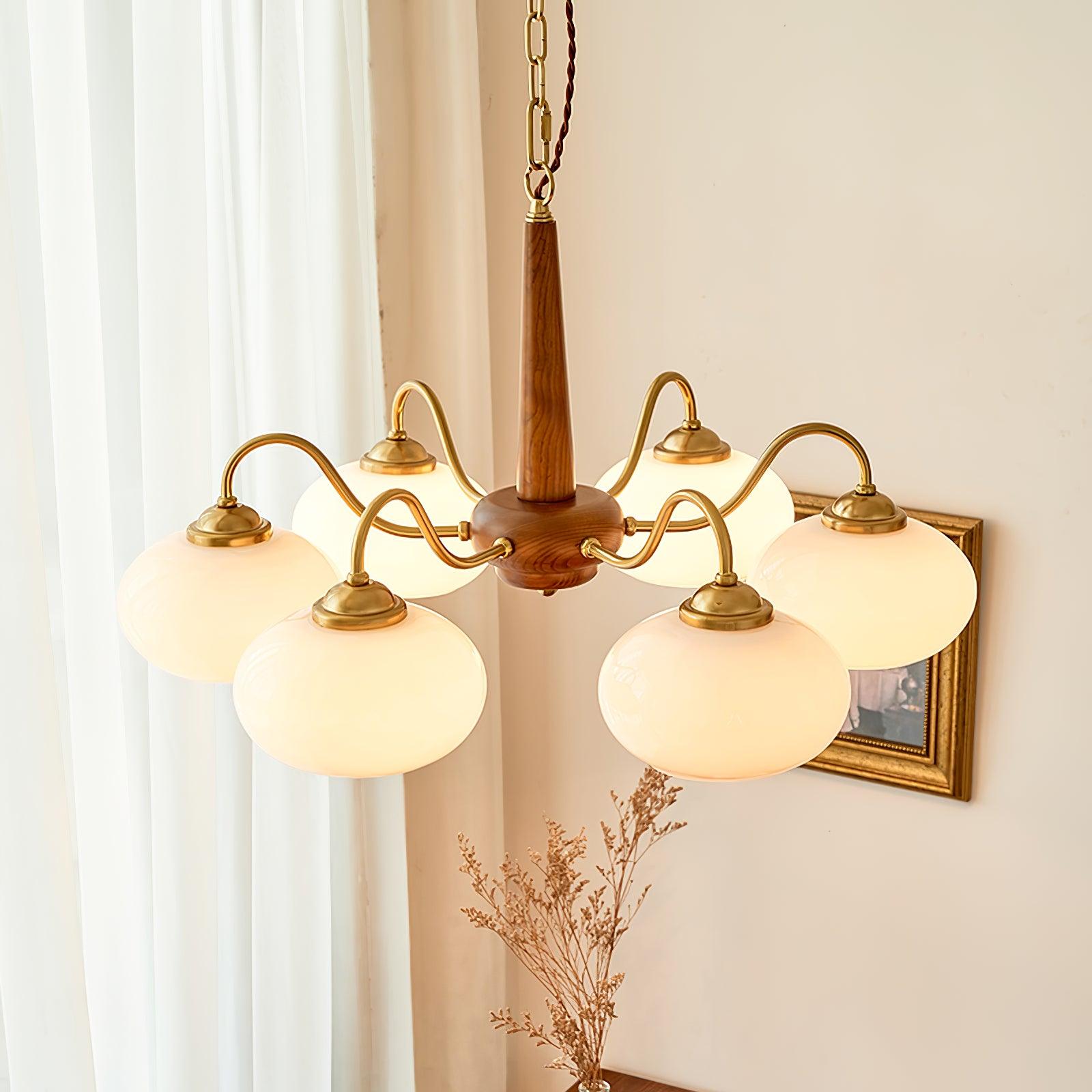 Lustra Suspension Persimmon Laiton et Verre Élégante - Neutralighting