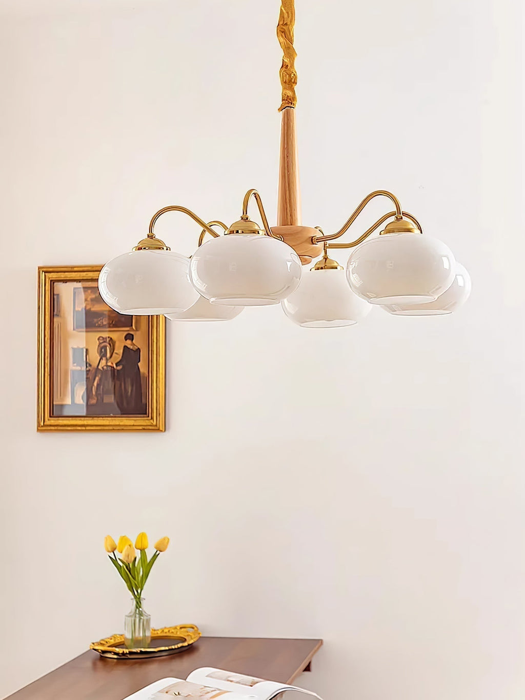 Lustra Suspension Persimmon Laiton et Verre Élégante - Neutralighting