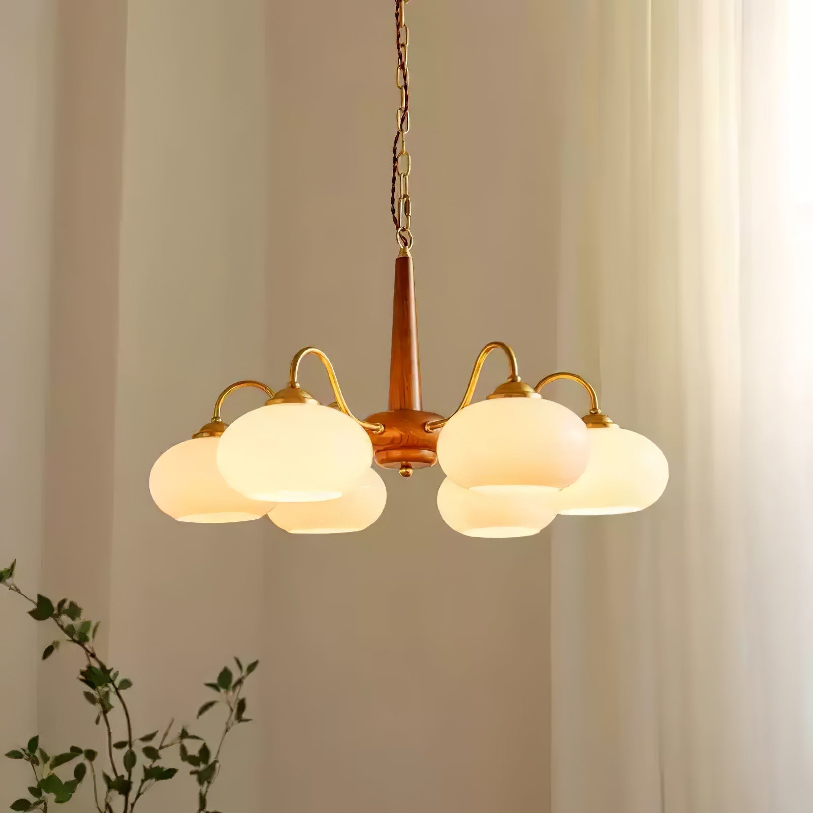 Lustra Suspension Persimmon Laiton et Verre Élégante - Neutralighting