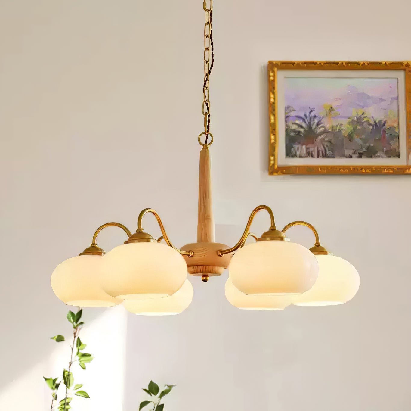 Lustra Suspension Persimmon Laiton et Verre Élégante - Neutralighting
