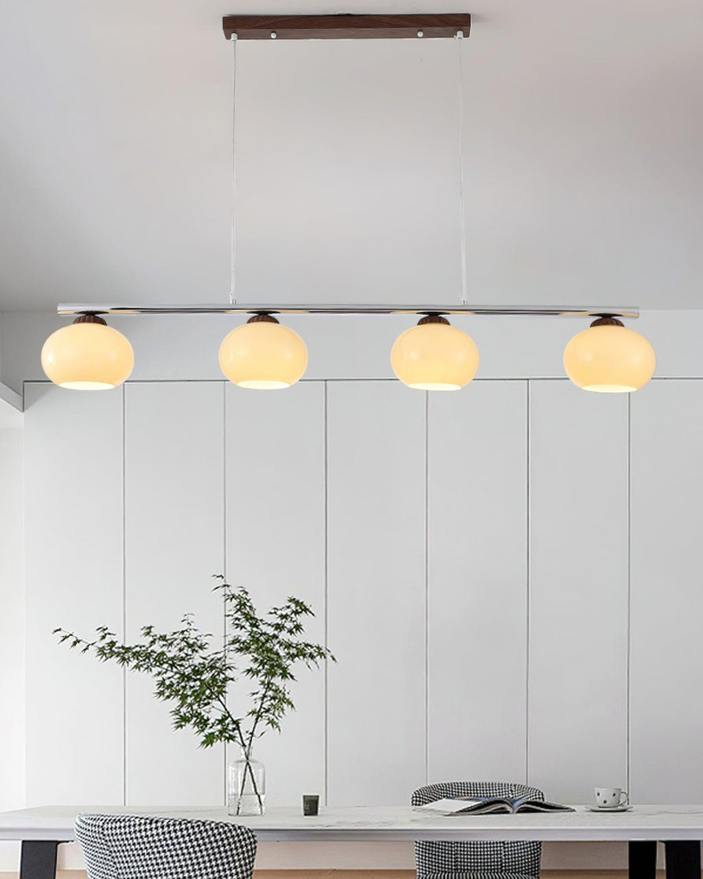 Lustra Lustre Linéaire Verre Kaki Abat-Jour - Neutralighting