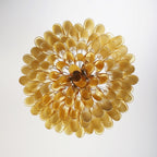 Aurora Chandelier Ambre Verre Murano Pétale Élégant - Neutralighting