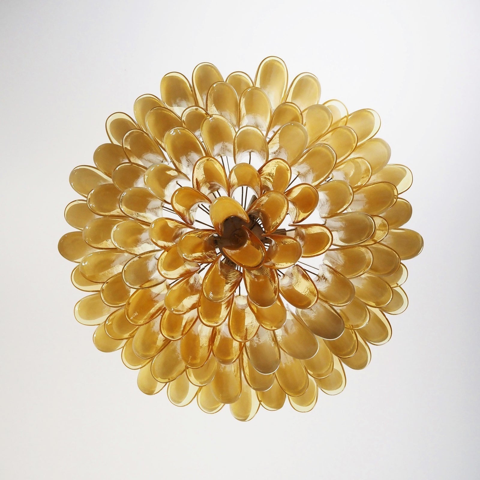 Aurora Chandelier Ambre Verre Murano Pétale Élégant - Neutralighting