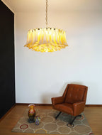 Aurora Chandelier Ambre Verre Murano Pétale Élégant - Neutralighting
