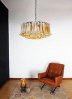 Aurora Chandelier Ambre Verre Murano Pétale Élégant - Neutralighting