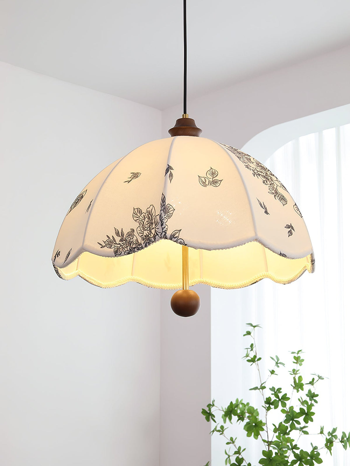 Vevenir Pétale Chuchotement Bois Tissu Pendentif Lampe - Neutralighting