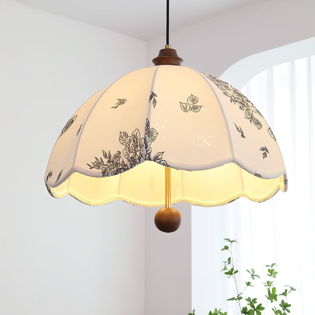 Vevenir Pétale Chuchotement Bois Tissu Pendentif Lampe - Neutralighting