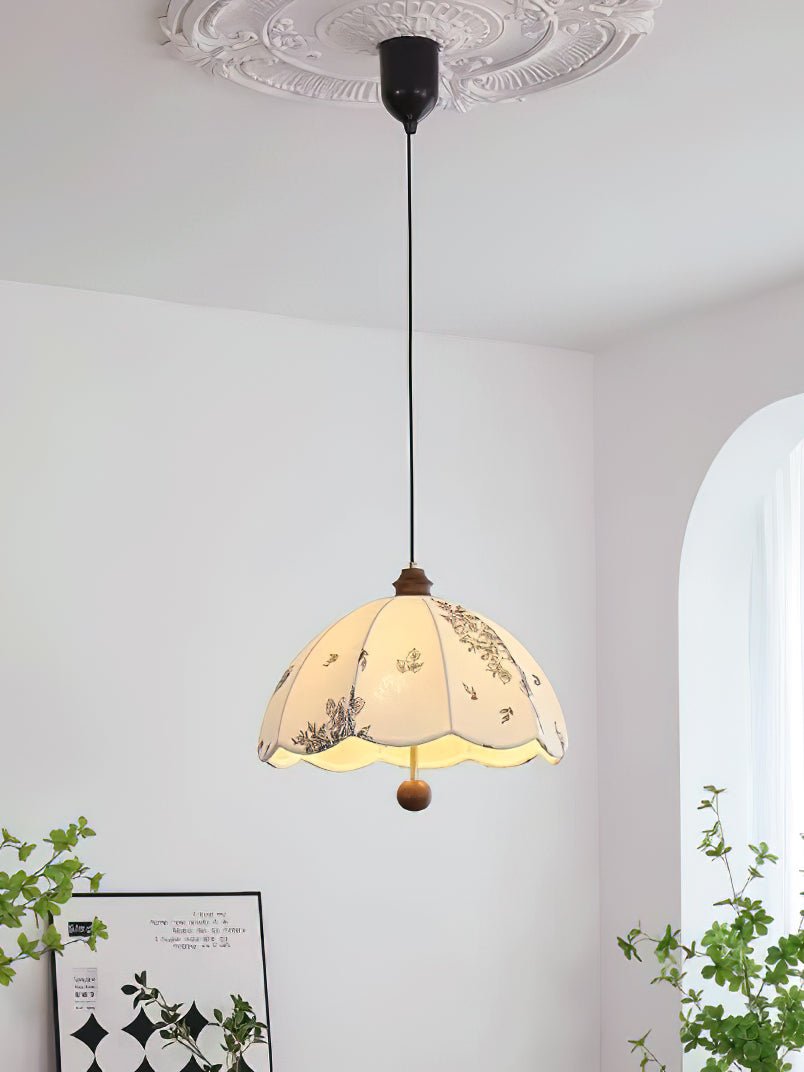 Vevenir Pétale Chuchotement Bois Tissu Pendentif Lampe - Neutralighting