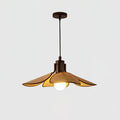 Utalion Traditionnel Pétale Floraison Bois Tissu Pendentif Lumière - Neutralighting