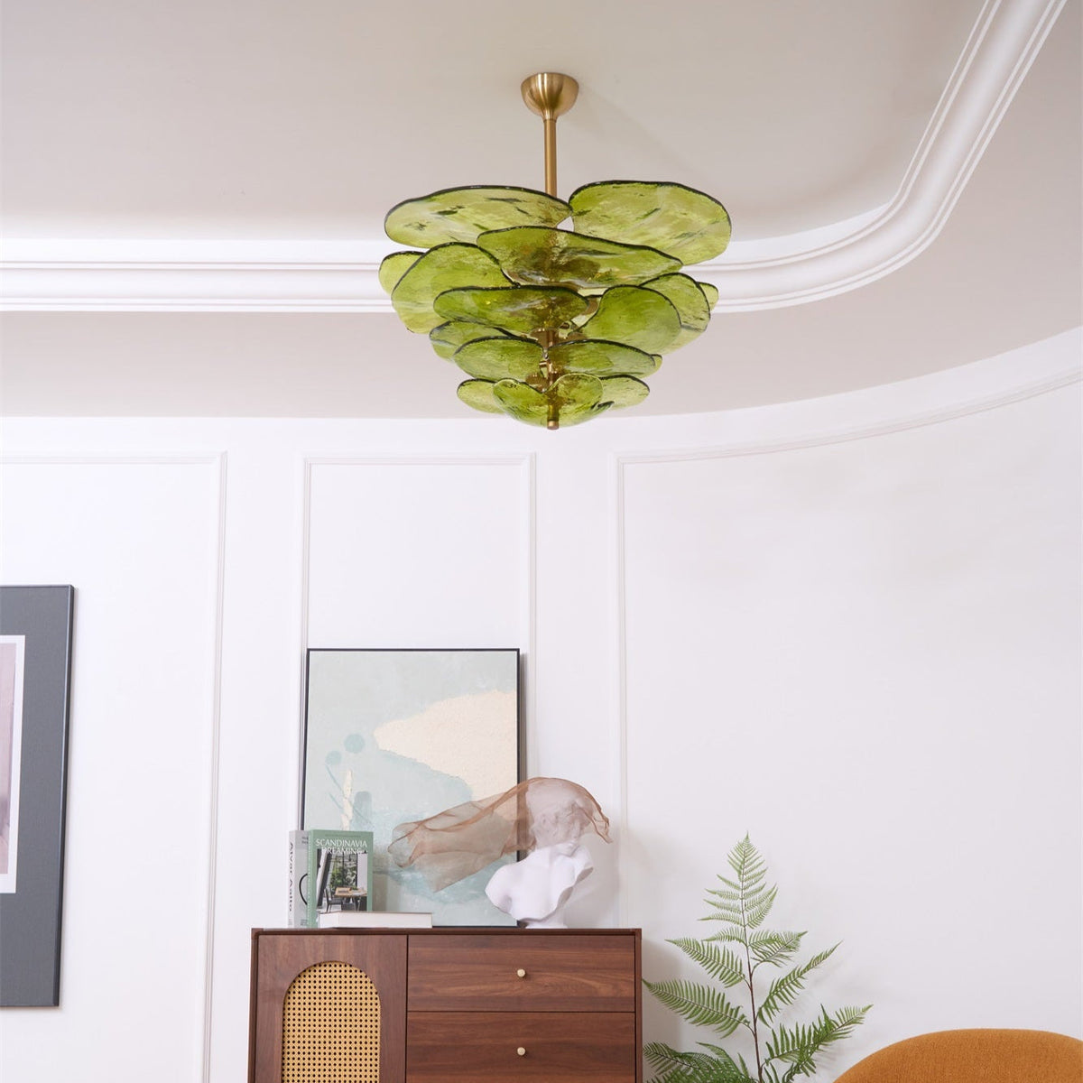 Aurora Chandelier Pétale en Verre Murano Doré Luxe - Neutralighting