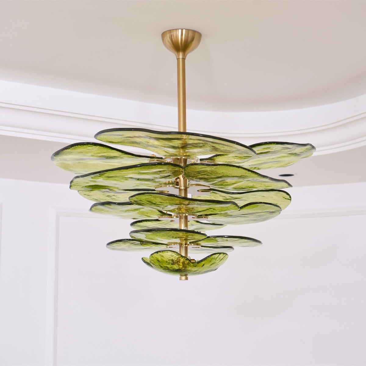 Aurora Chandelier Pétale en Verre Murano Doré Luxe - Neutralighting