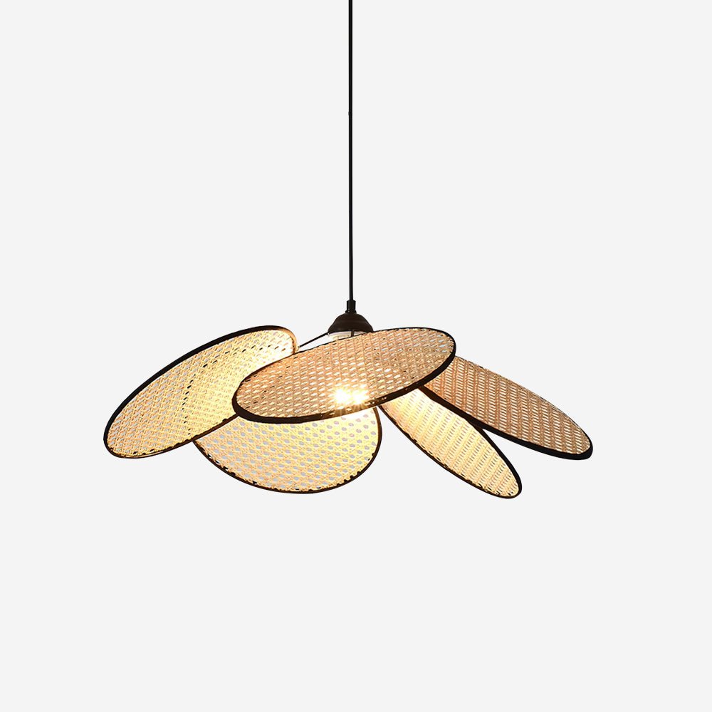 Vemarora Premium Élégance Pétales Rotin Tissu Pendentif Lampe - Neutralighting