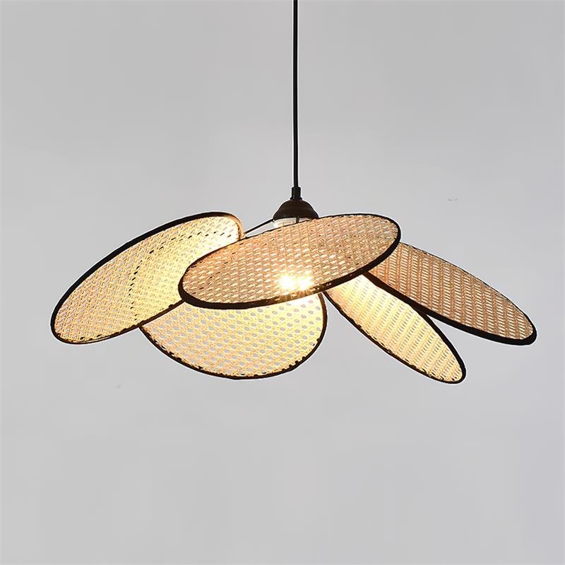 Vemarora Premium Élégance Pétales Rotin Tissu Pendentif Lampe - Neutralighting