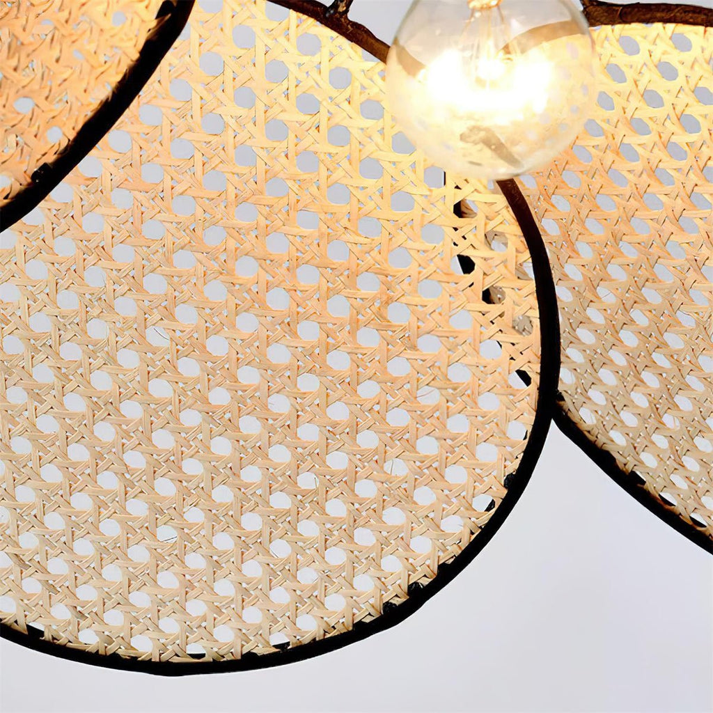 Vemarora Premium Élégance Pétales Rotin Tissu Pendentif Lampe - Neutralighting