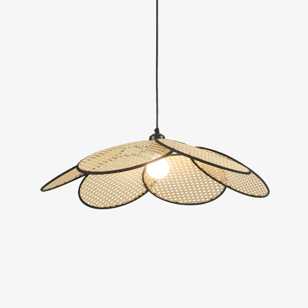 Vemarora Premium Élégance Pétales Rotin Tissu Pendentif Lampe - Neutralighting