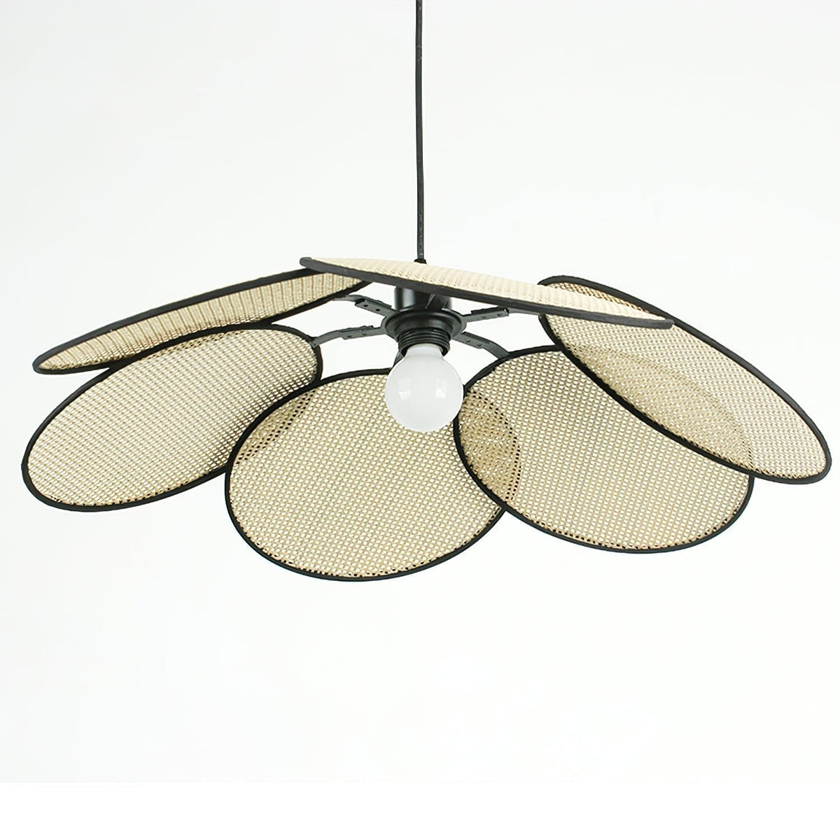 Vemarora Premium Élégance Pétales Rotin Tissu Pendentif Lampe - Neutralighting