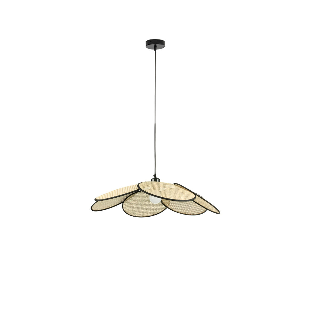 Vemarora Premium Élégance Pétales Rotin Tissu Pendentif Lampe - Neutralighting