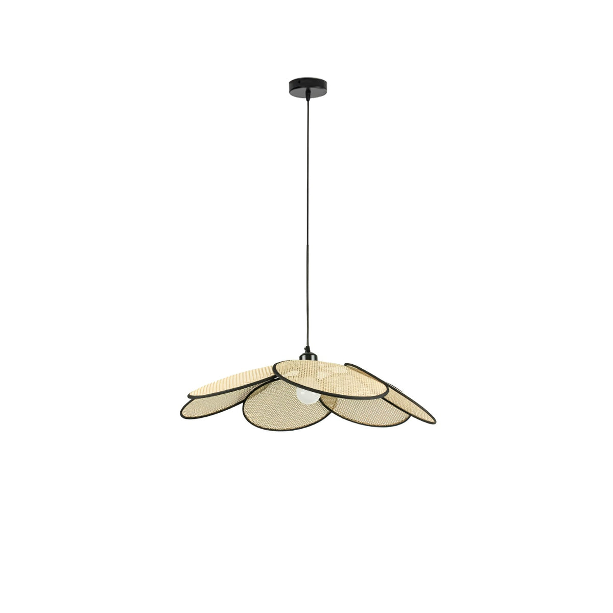 Vemarora Premium Élégance Pétales Rotin Tissu Pendentif Lampe - Neutralighting