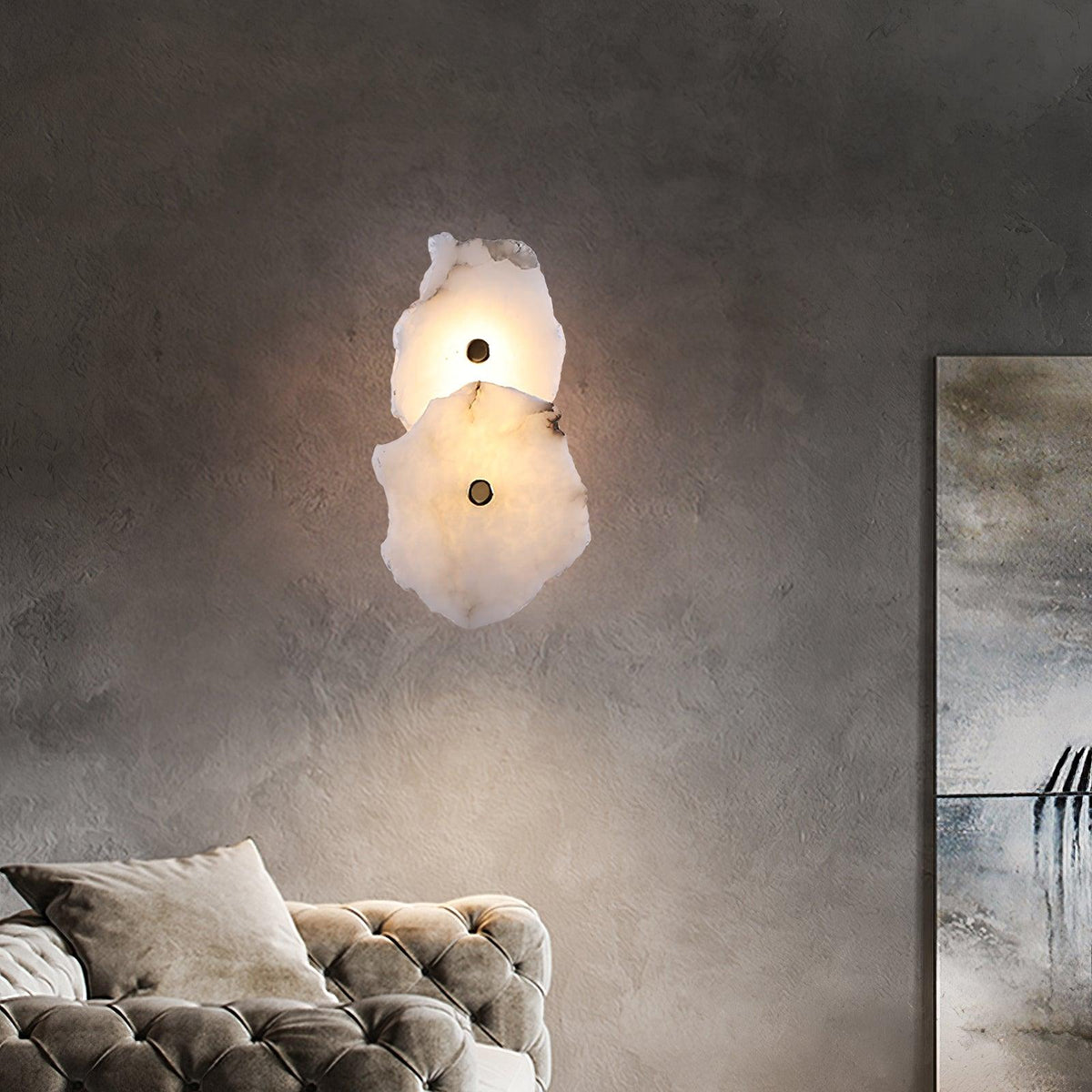 Alaeila Applique Murale en Albâtre avec Rameau Floral - Neutralighting