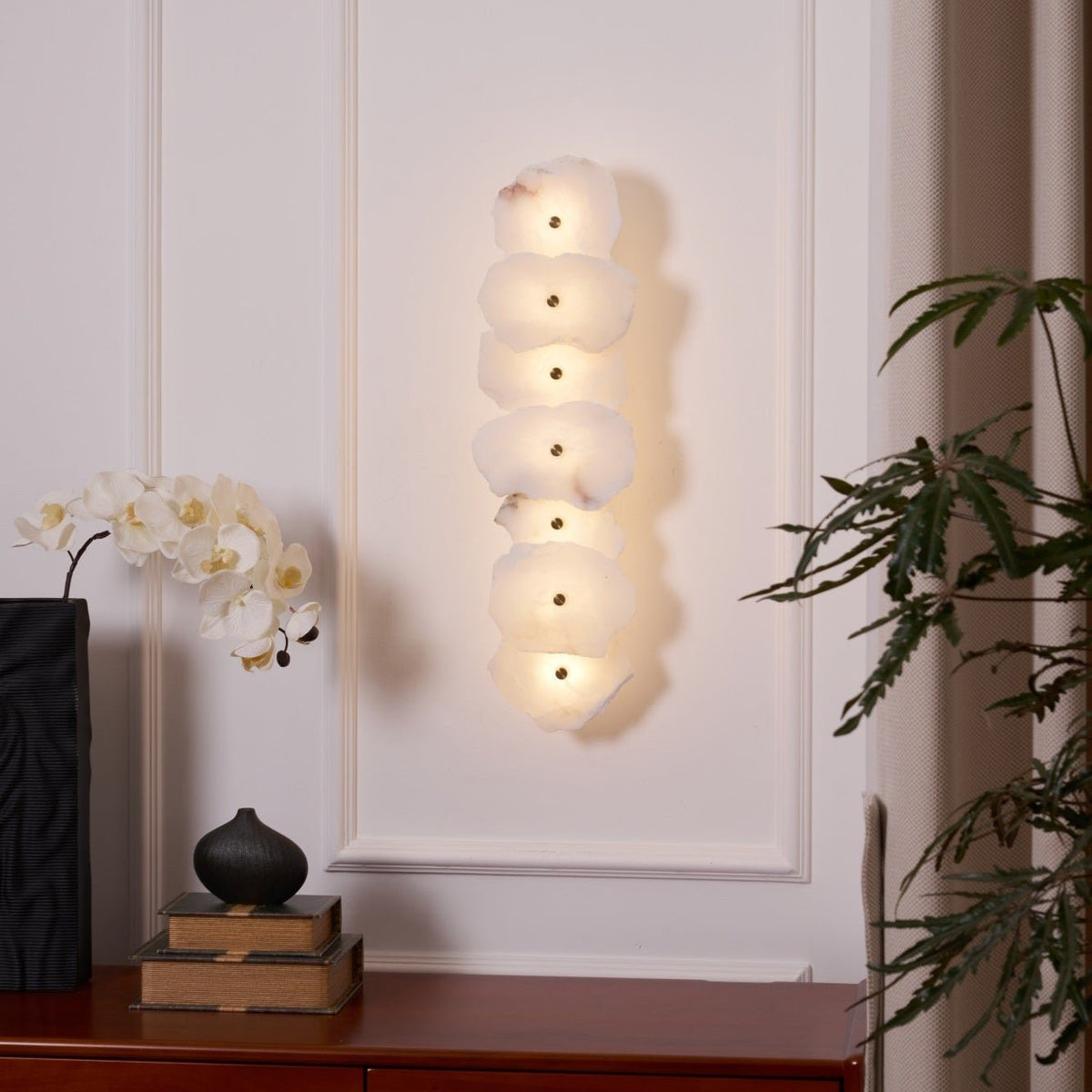 Alaeila Applique Murale en Albâtre avec Rameau Floral - Neutralighting