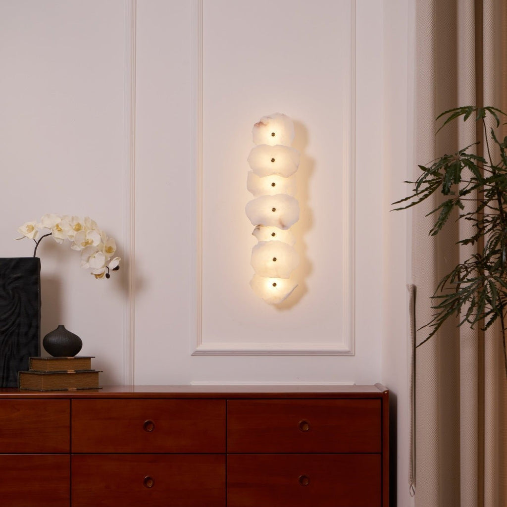 Alaeila Applique Murale en Albâtre avec Rameau Floral - Neutralighting