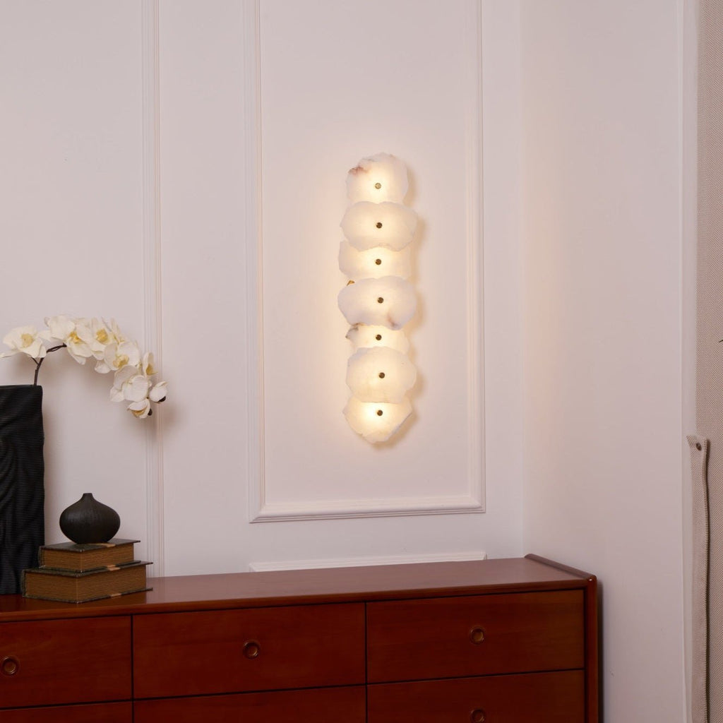 Alaeila Applique Murale en Albâtre avec Rameau Floral - Neutralighting
