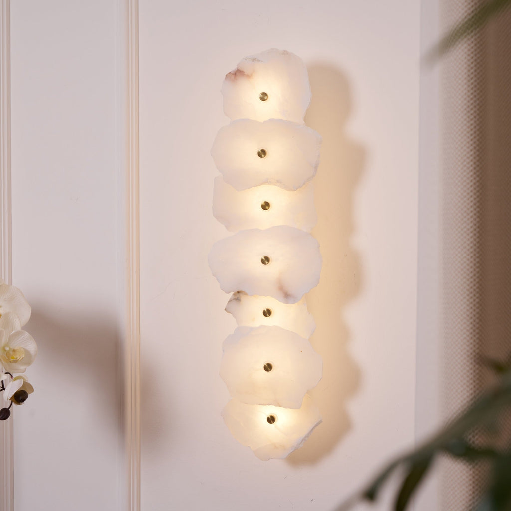 Alaeila Applique Murale en Albâtre avec Rameau Floral - Neutralighting