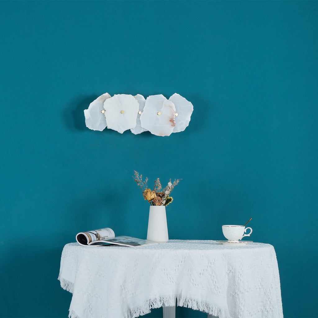 Alaeila Applique Murale en Albâtre avec Rameau Floral - Neutralighting