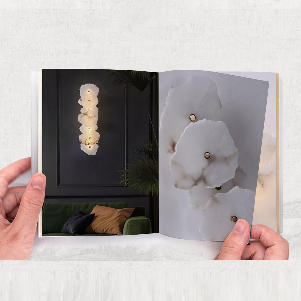 Alaeila Applique Murale en Albâtre avec Rameau Floral - Neutralighting
