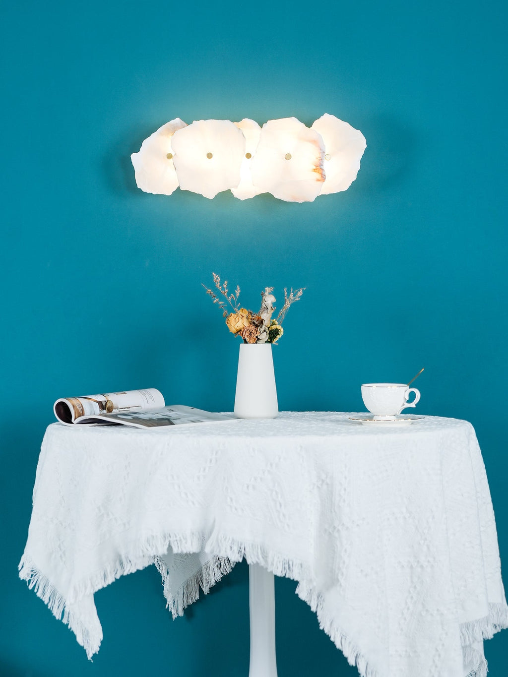 Alaeila Applique Murale en Albâtre avec Rameau Floral - Neutralighting